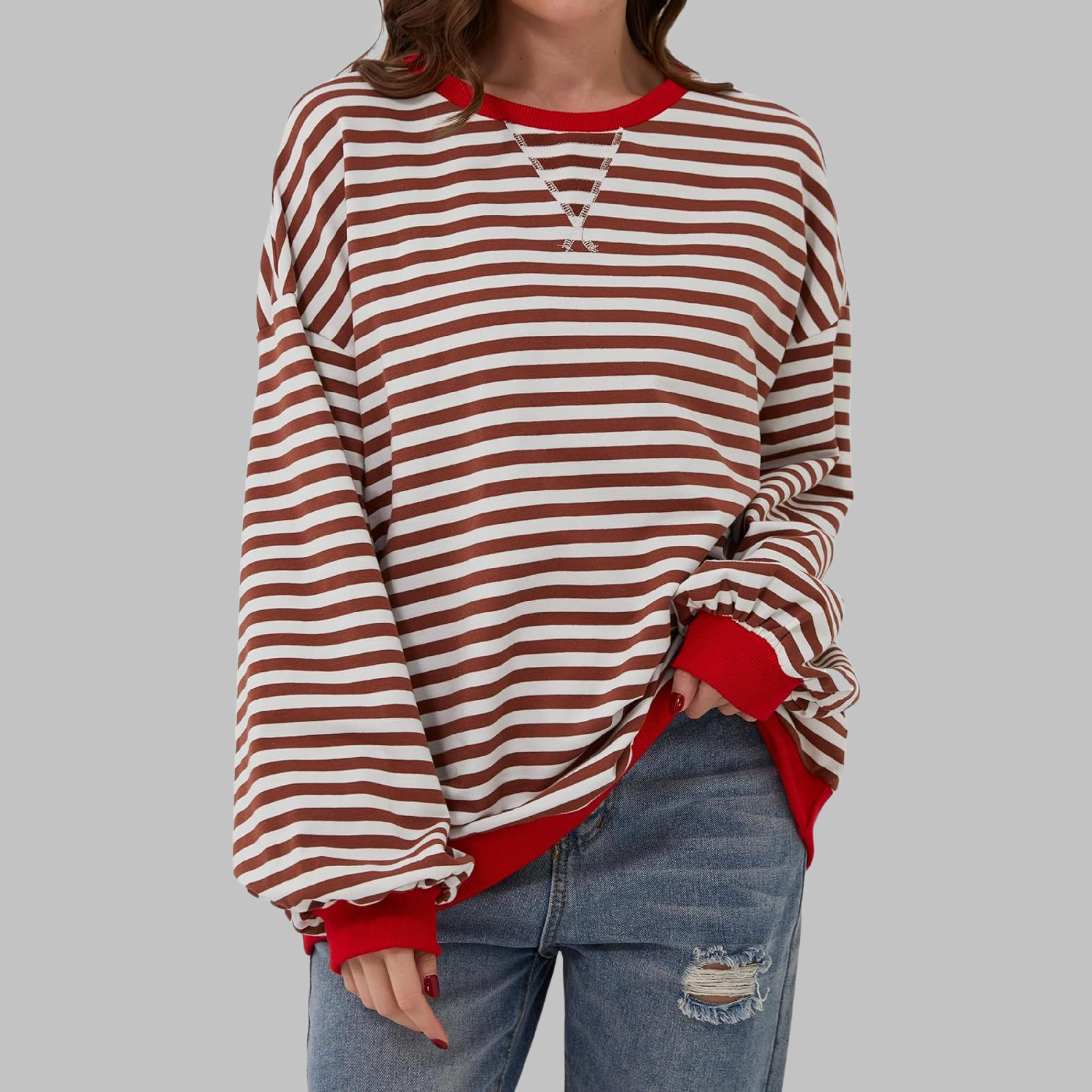 Luna - Sweater de manga larga a rayas suaves