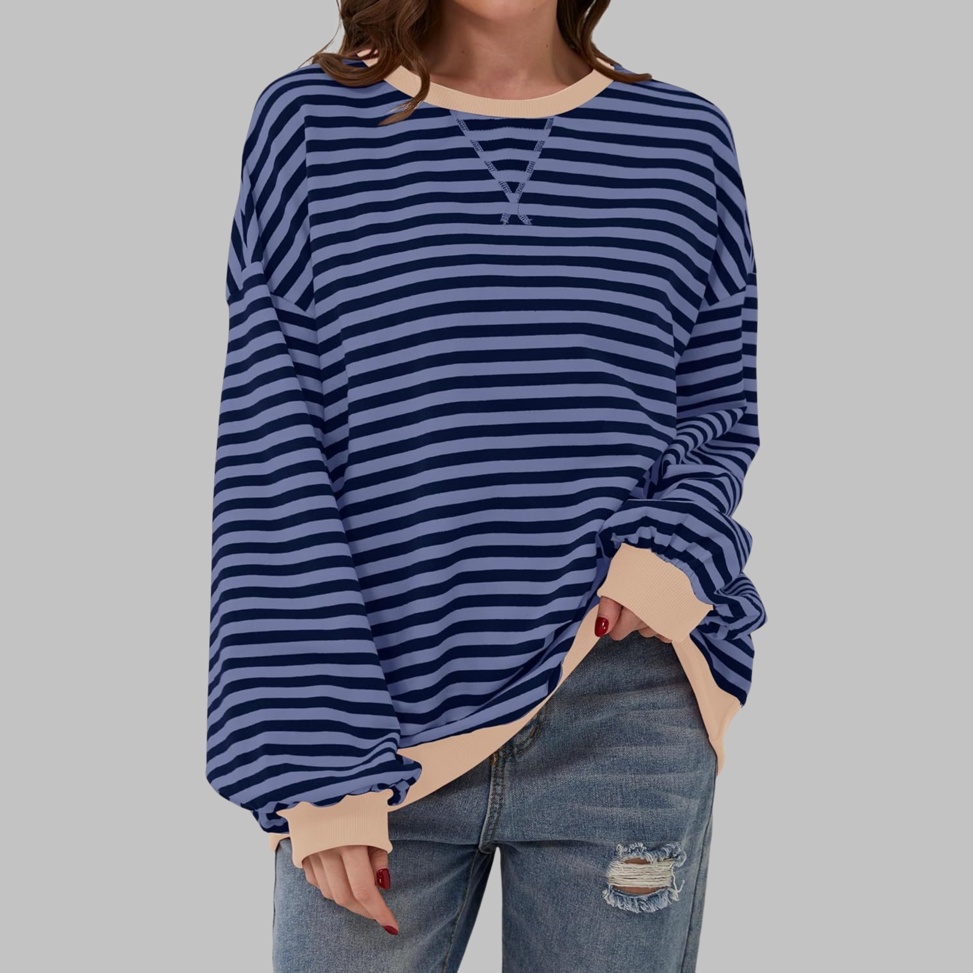 Luna - Sweater de manga larga a rayas suaves