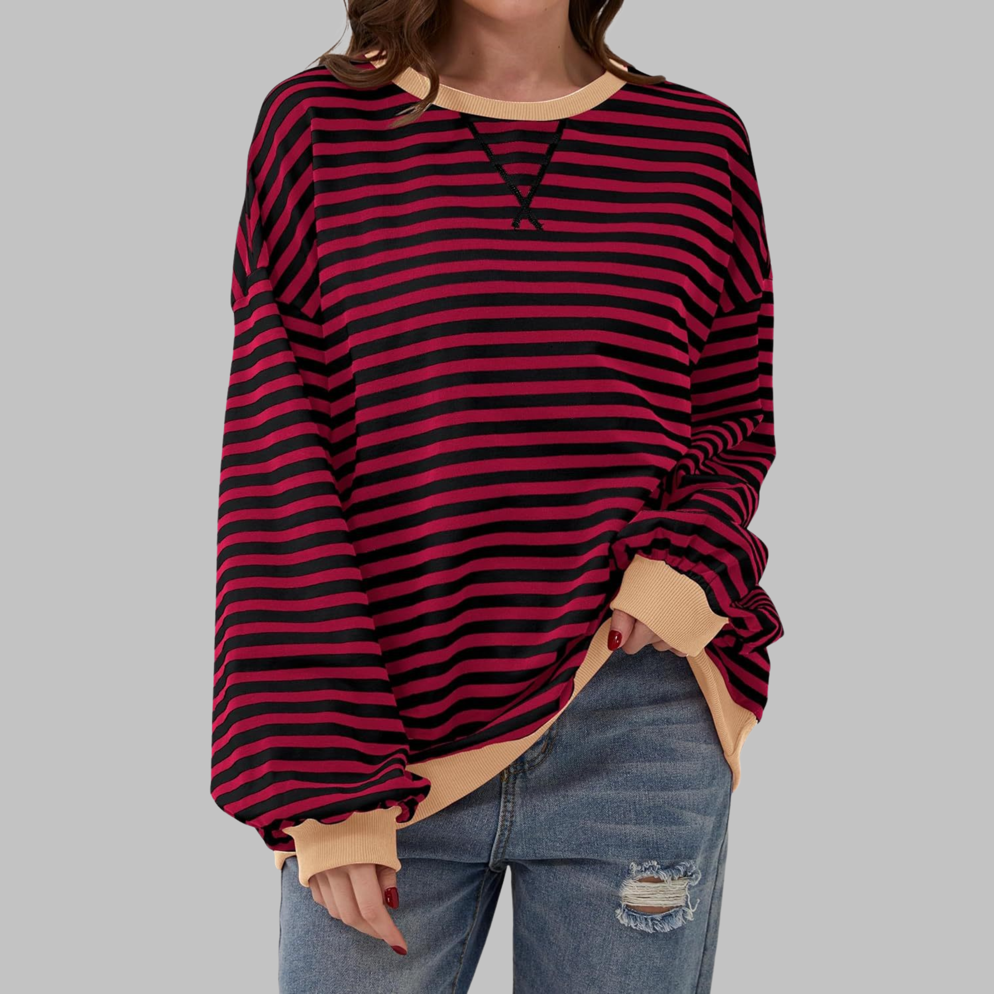 Luna - Sweater de manga larga a rayas suaves