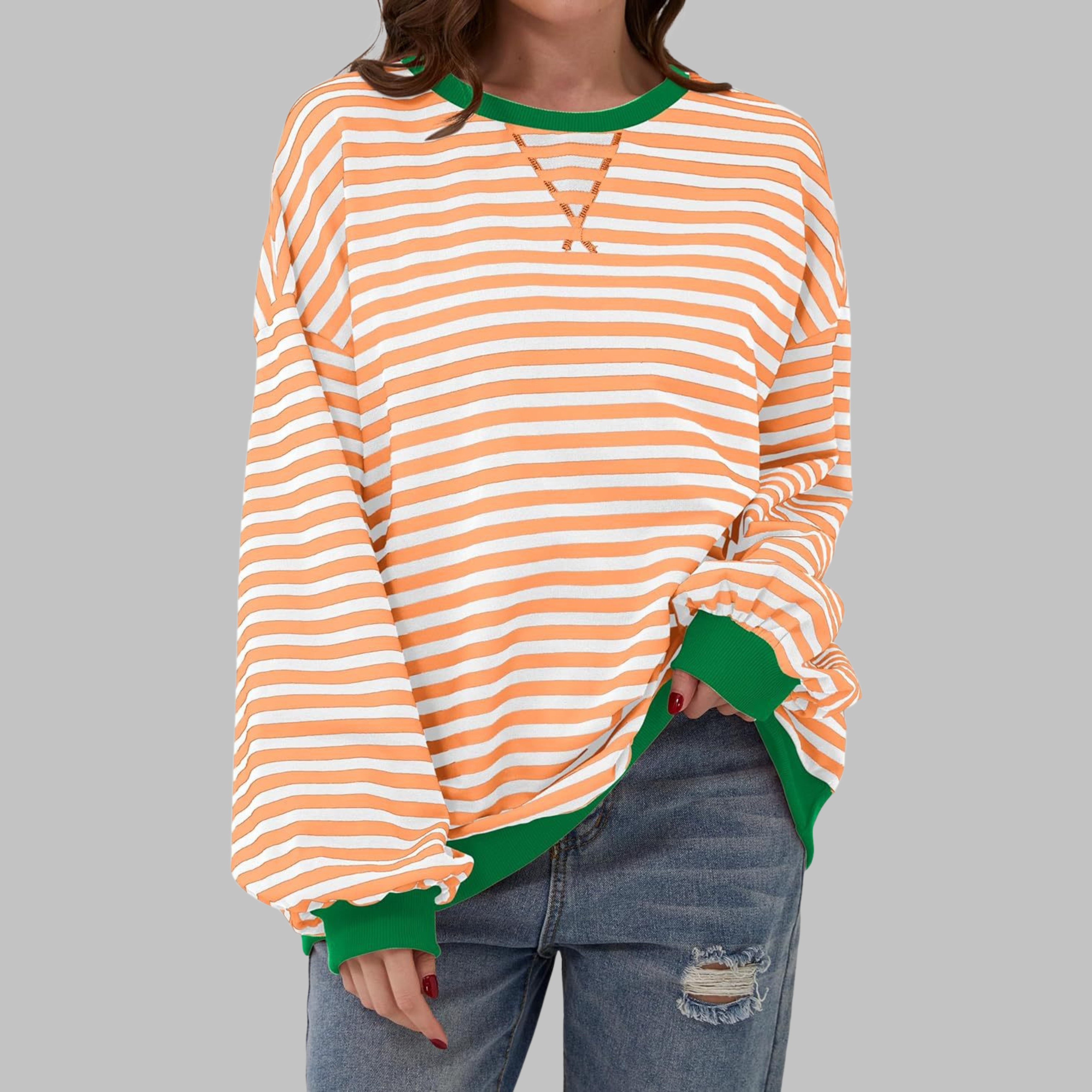 Luna - Sweater de manga larga a rayas suaves