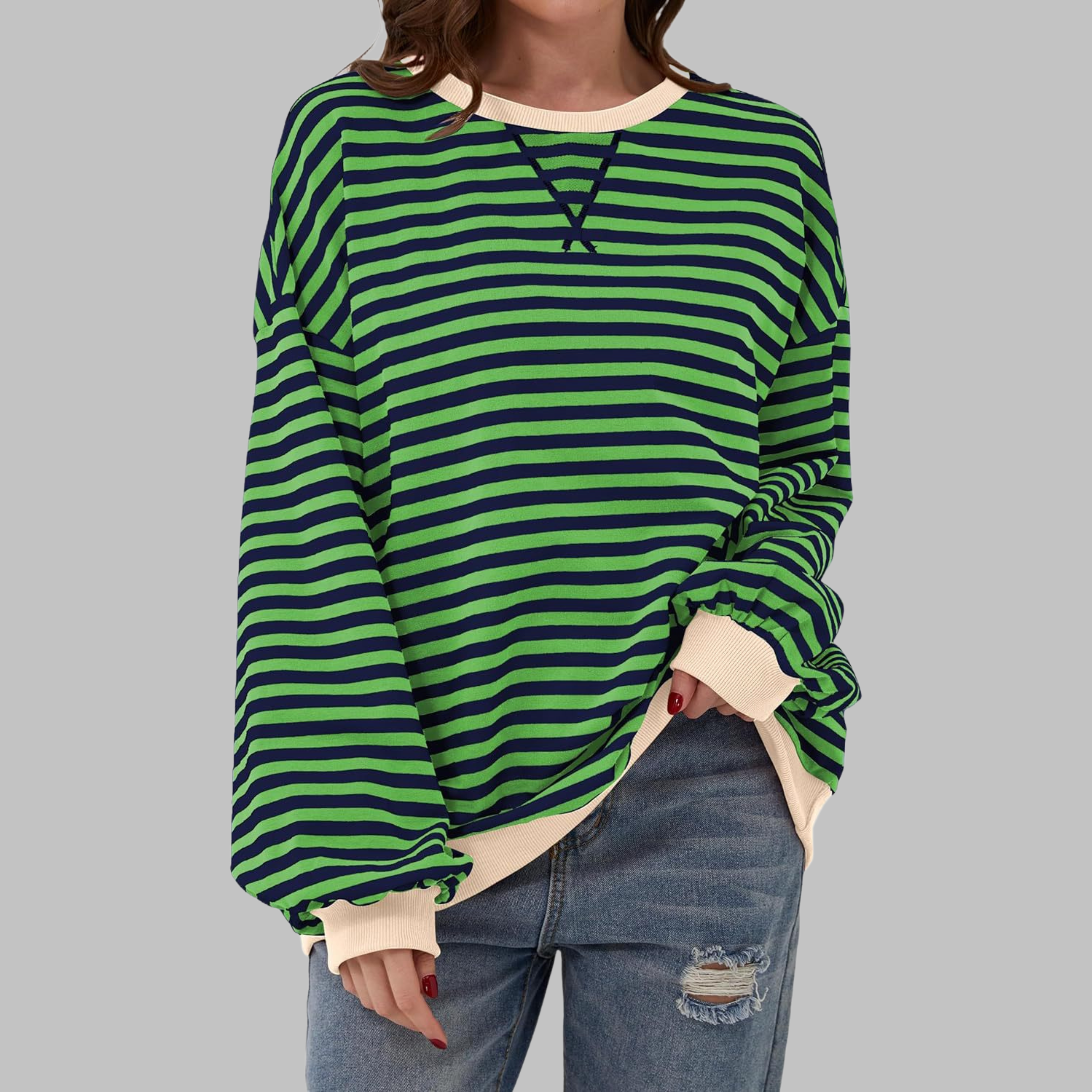 Luna - Sweater de manga larga a rayas suaves