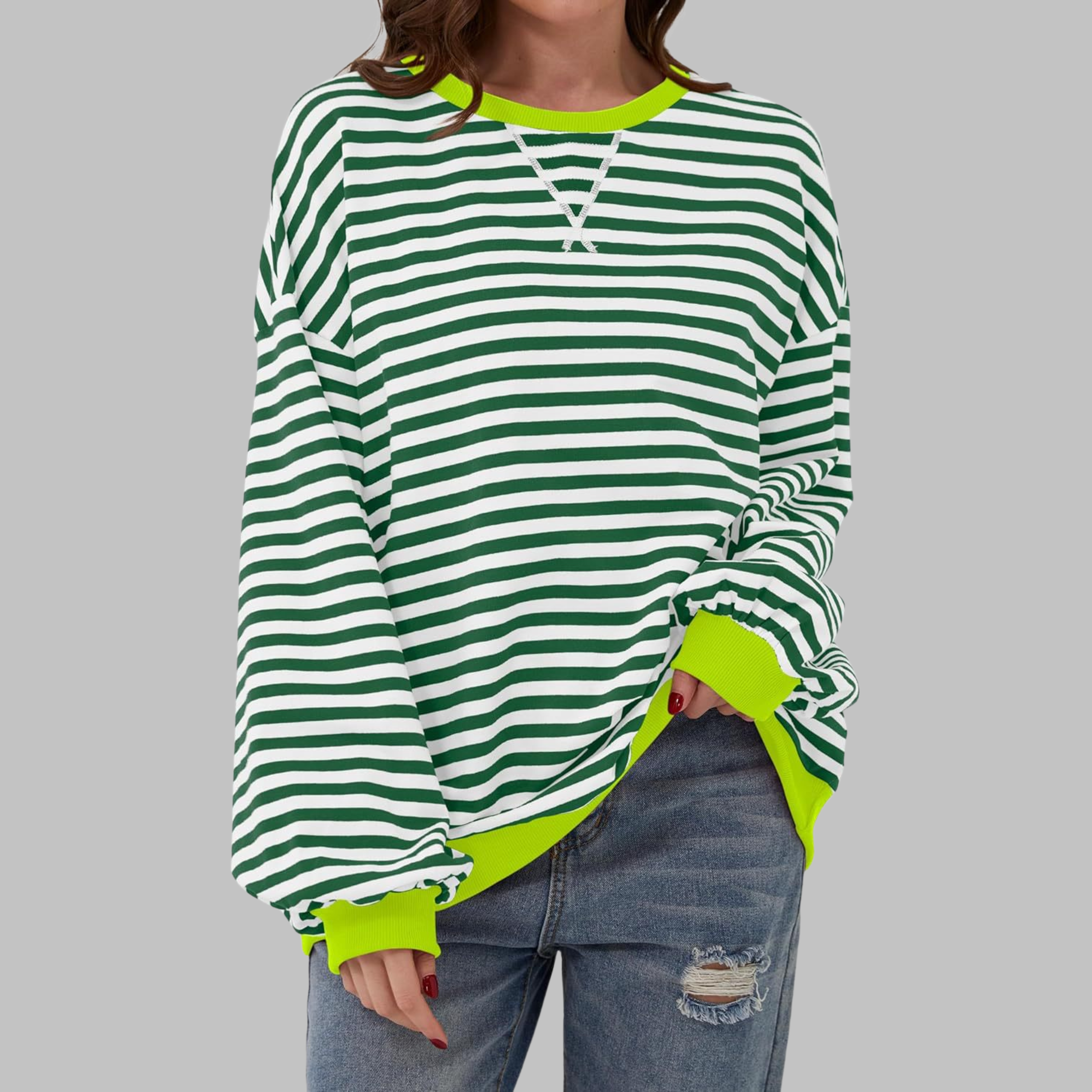 Luna - Sweater de manga larga a rayas suaves