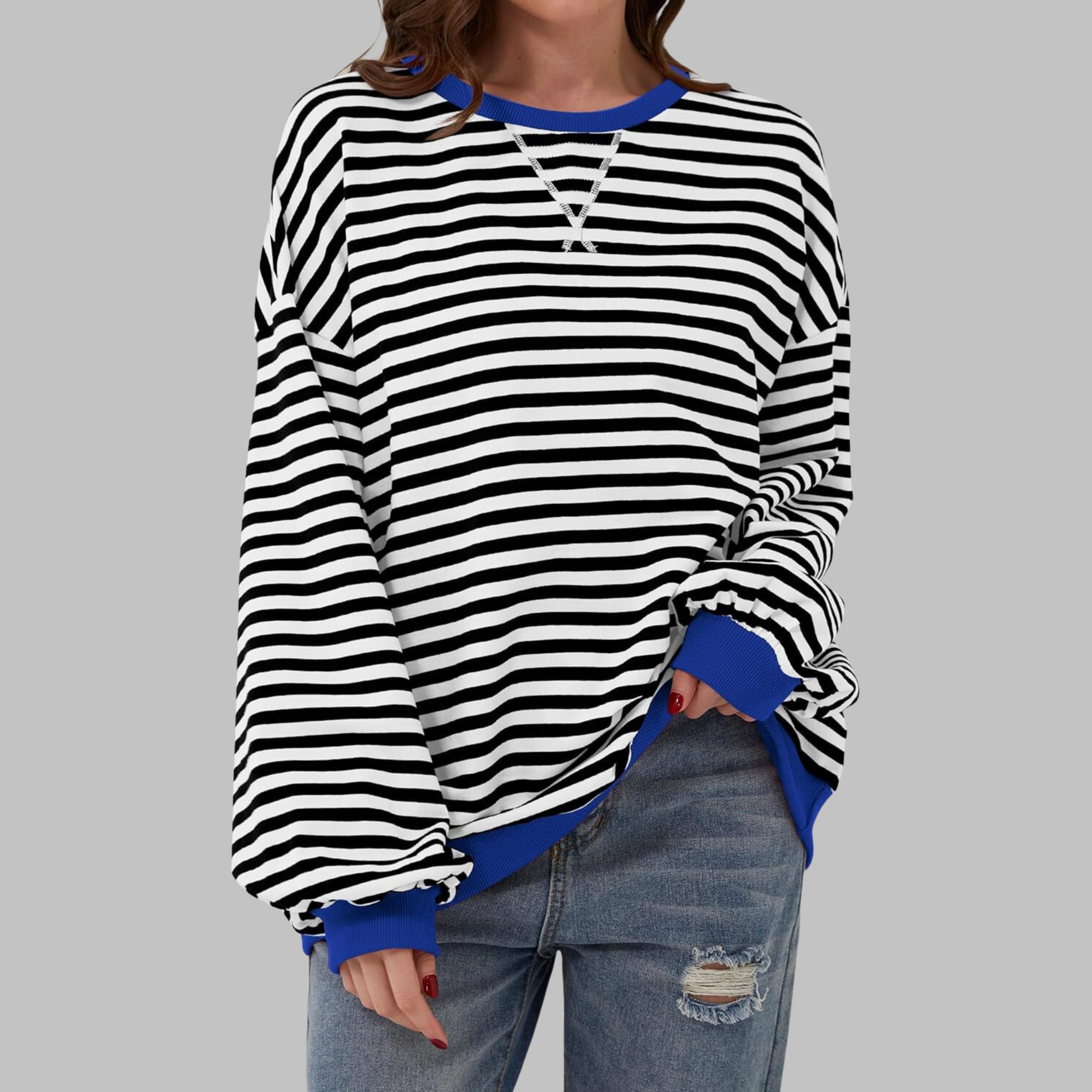 Luna - Sweater de manga larga a rayas suaves