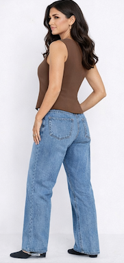 Alessia-Chaleco liso con botones