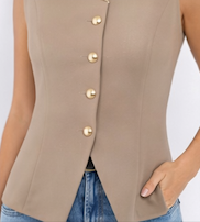 Alessia-Chaleco liso con botones