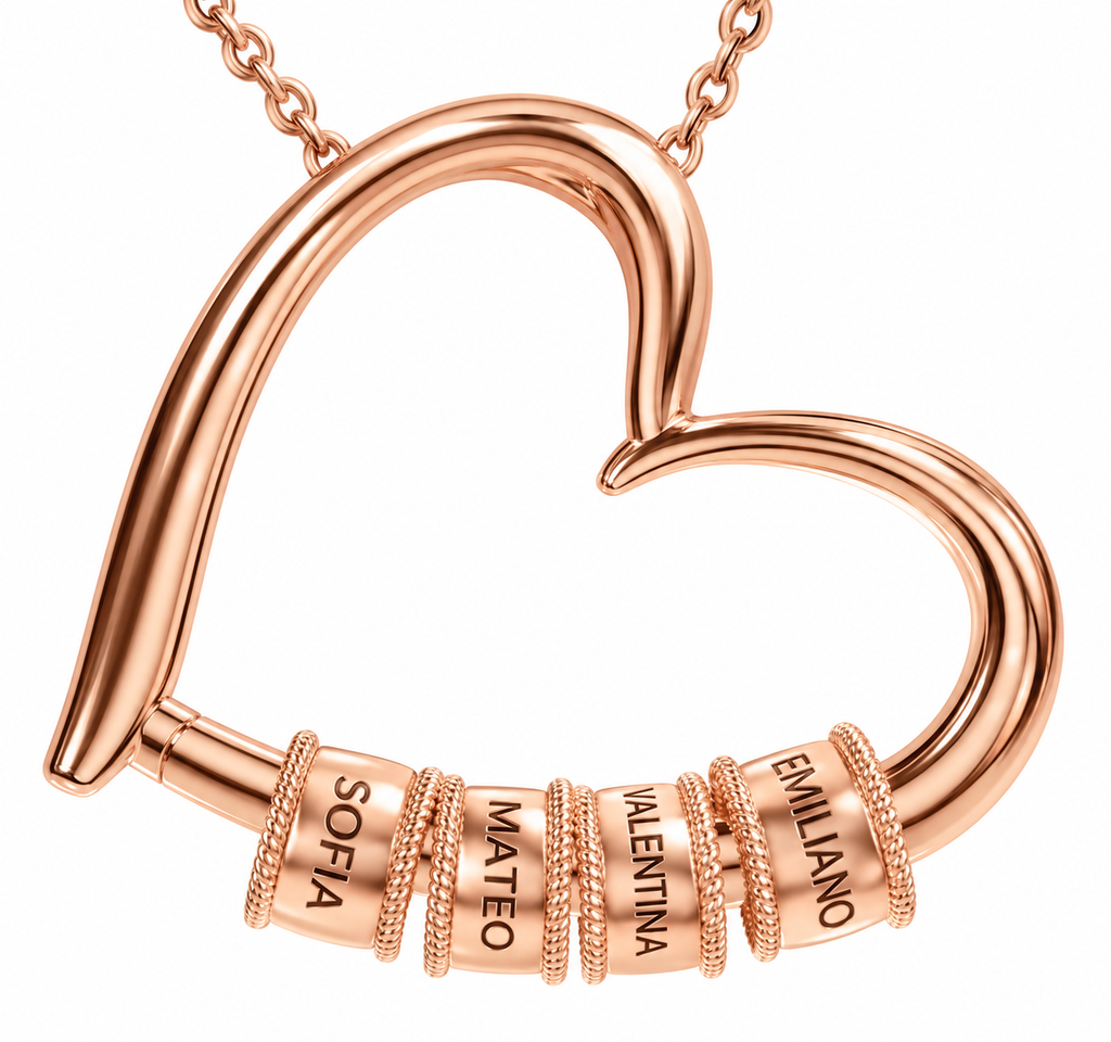 Regina - Collar corazón con nombres personalizados