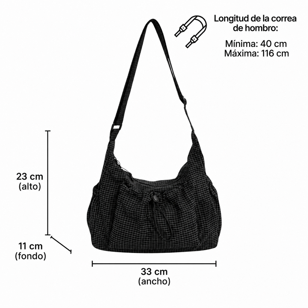 Adriana - Bolso bandolera de cuadros