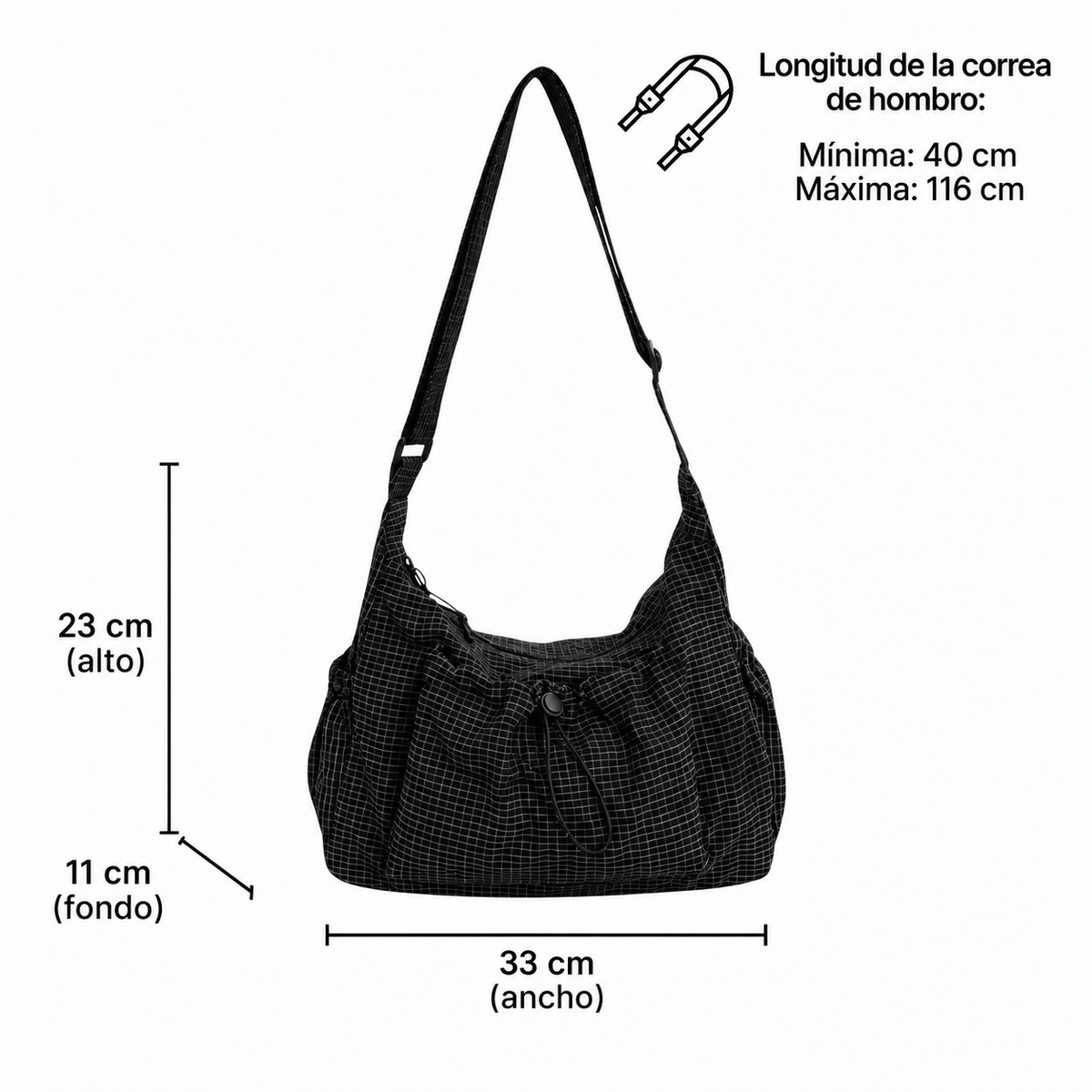 Adriana - Bolso bandolera de cuadros
