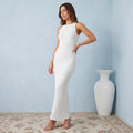 Lidia - Vestido camisero con textura de ondas de agua