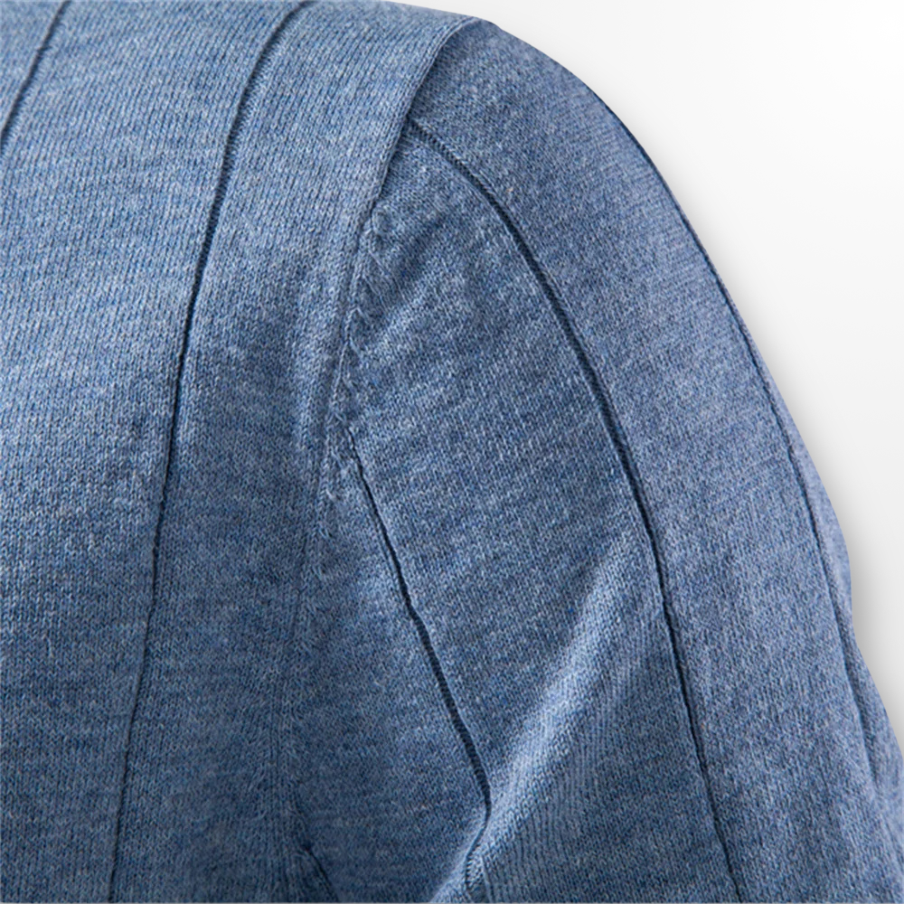 Camiseta de lujo de canalé color azul | KÀLIA - vista 9