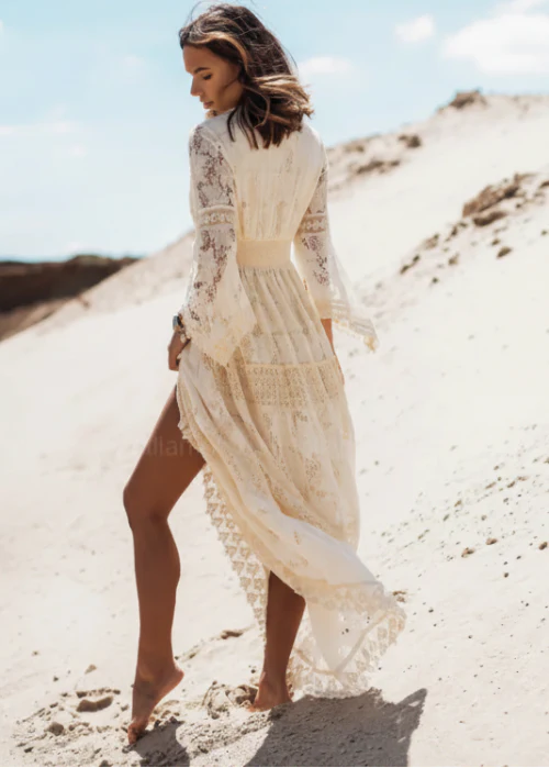 Monica - Vestido largo Crema