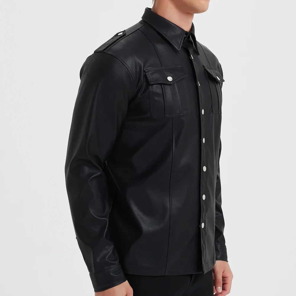 Rubén - Camisa de manga larga en piel sintética