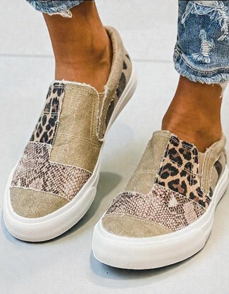 Kira - Zapatos de lona con estampado de leopardo