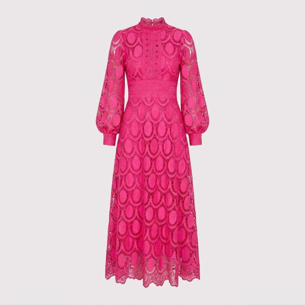Maya - Vestido de encaje rosa jazmín