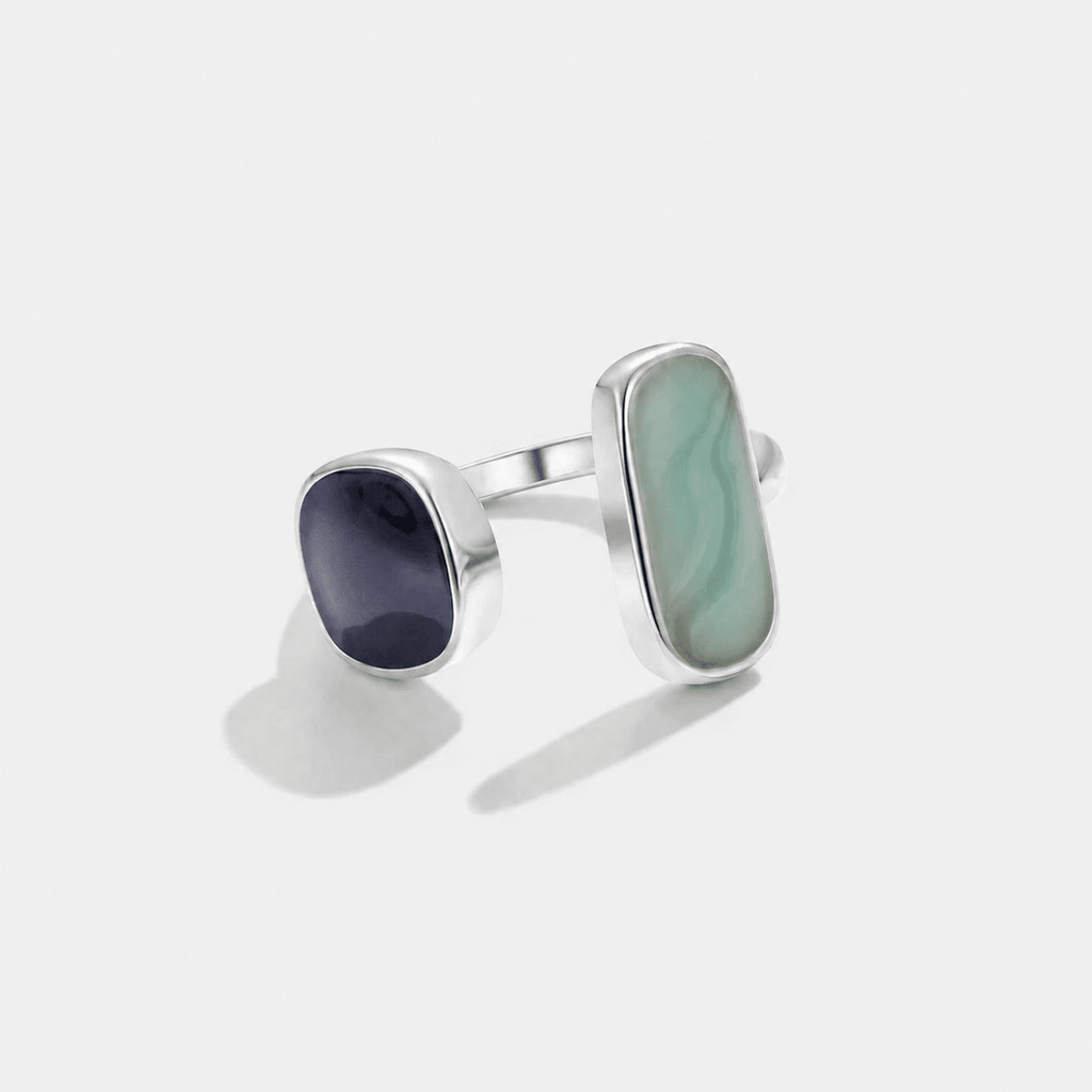 Anillo de plata con aguamarina