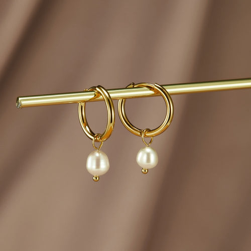Pendientes de aro con perlas de agua dulce | KÀLIA - foto principal