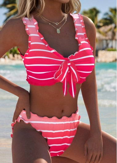 Alba - Bikini con lazo y suaves volantes