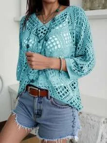Vicky - Jersey de crochet con escote V