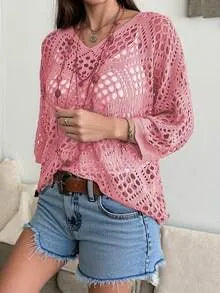 Vicky - Jersey de crochet con escote V