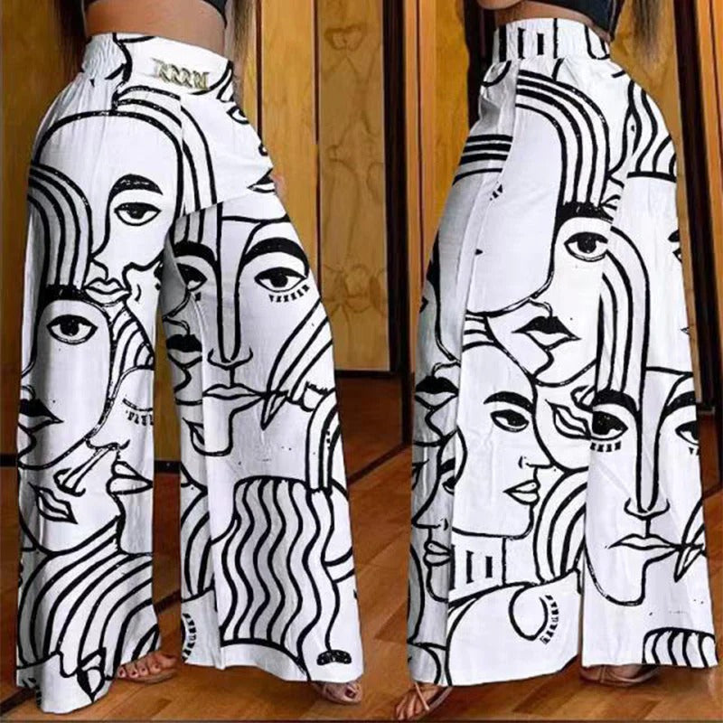 Atenea- Pantalón palazzo de cintura alta