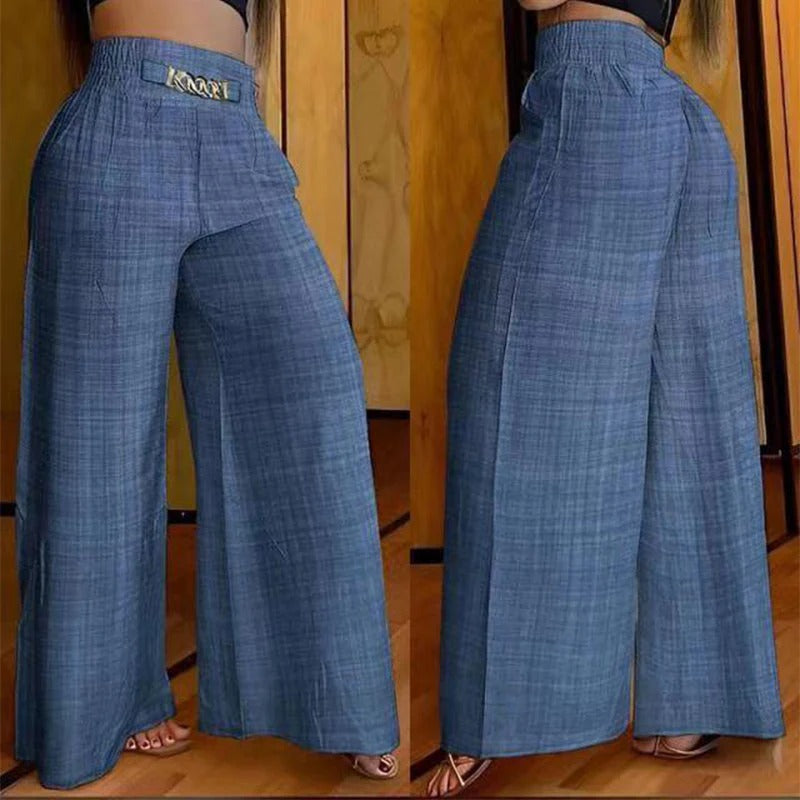 Atenea- Pantalón palazzo de cintura alta