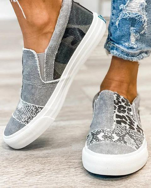 Kira - Zapatos de lona con estampado de leopardo