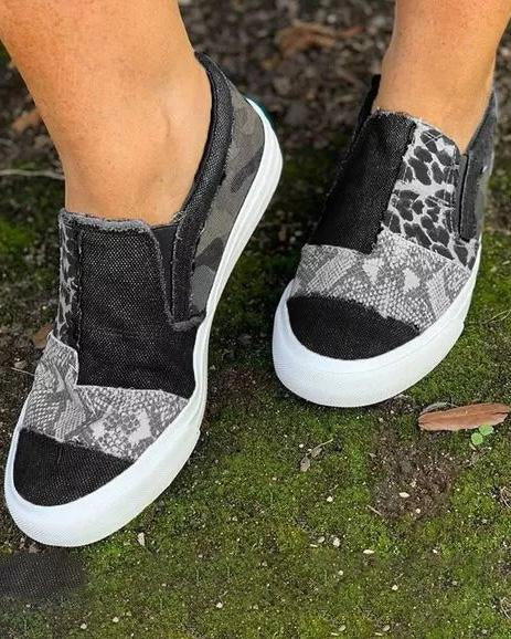 Kira - Zapatos de lona con estampado de leopardo