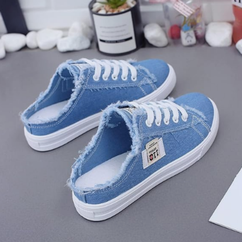 Nury - Zapatillas tipo mule de denim