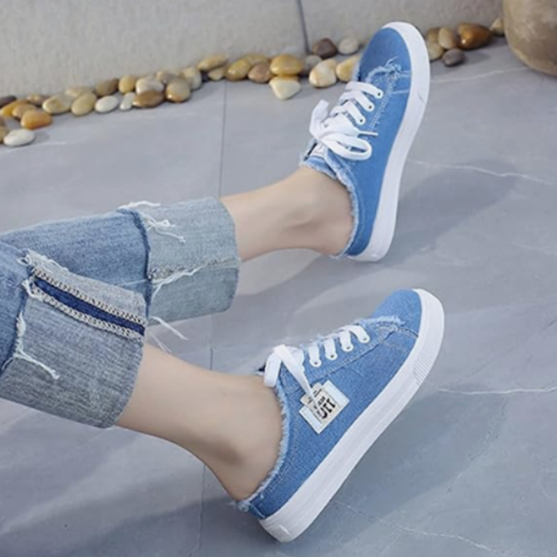 Nury - Zapatillas tipo mule de denim