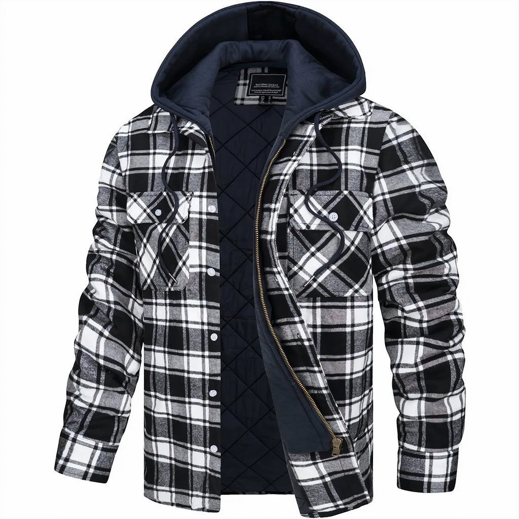 Teo - Chaqueta de cuadros con cremallera