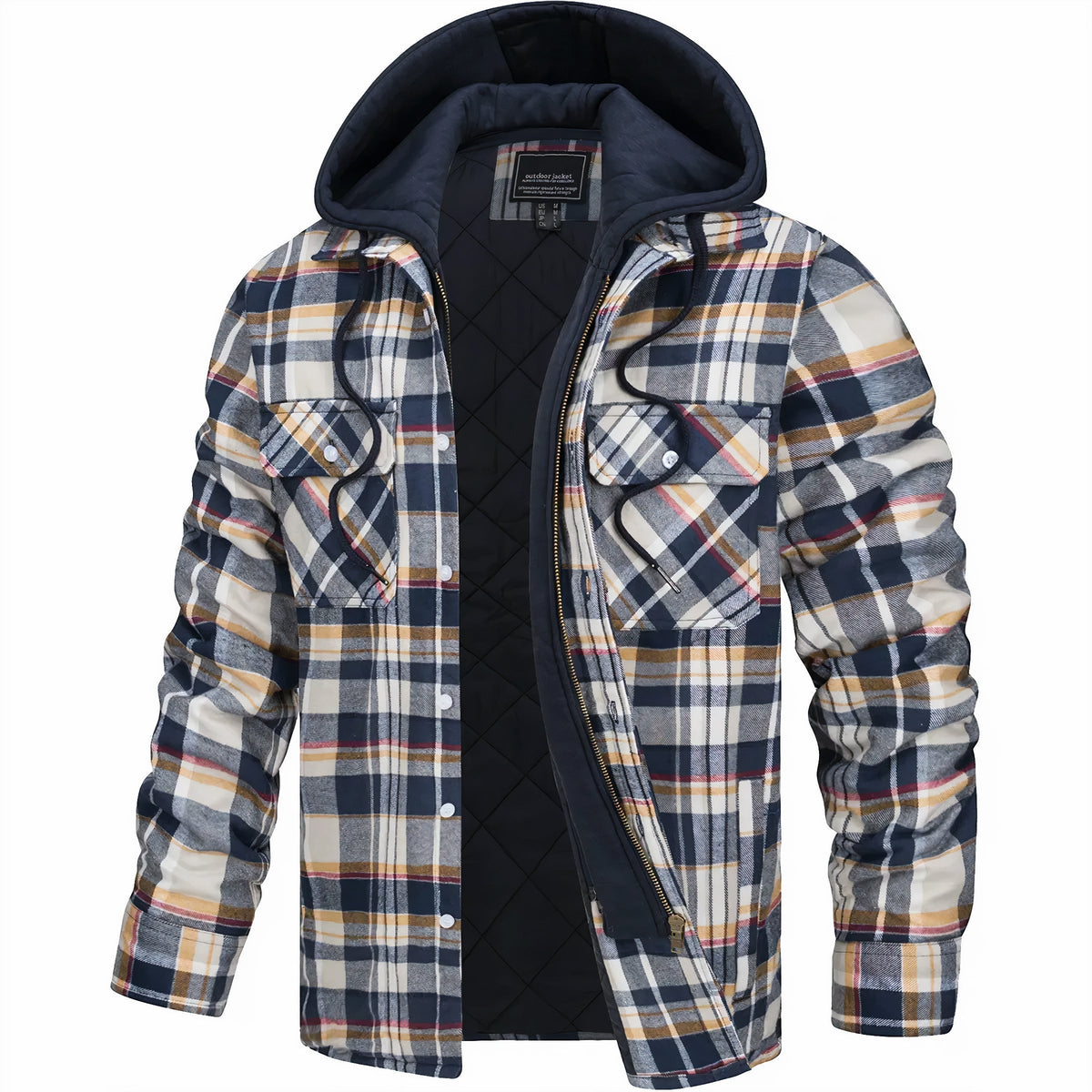 Teo - Chaqueta de cuadros con cremallera