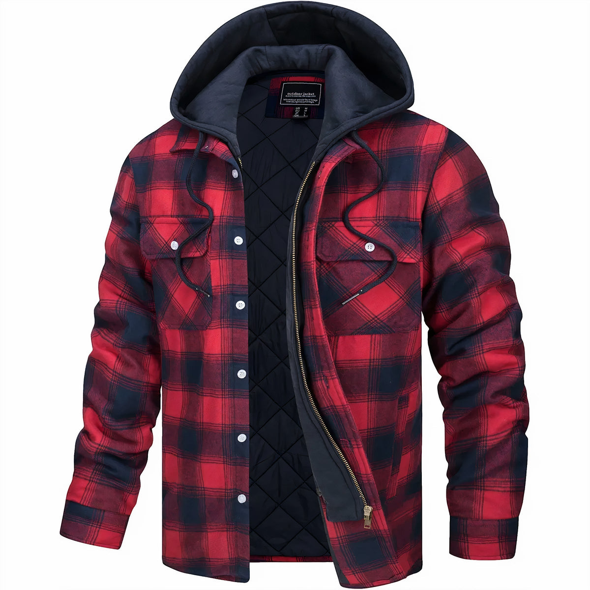 Teo - Chaqueta de cuadros con cremallera