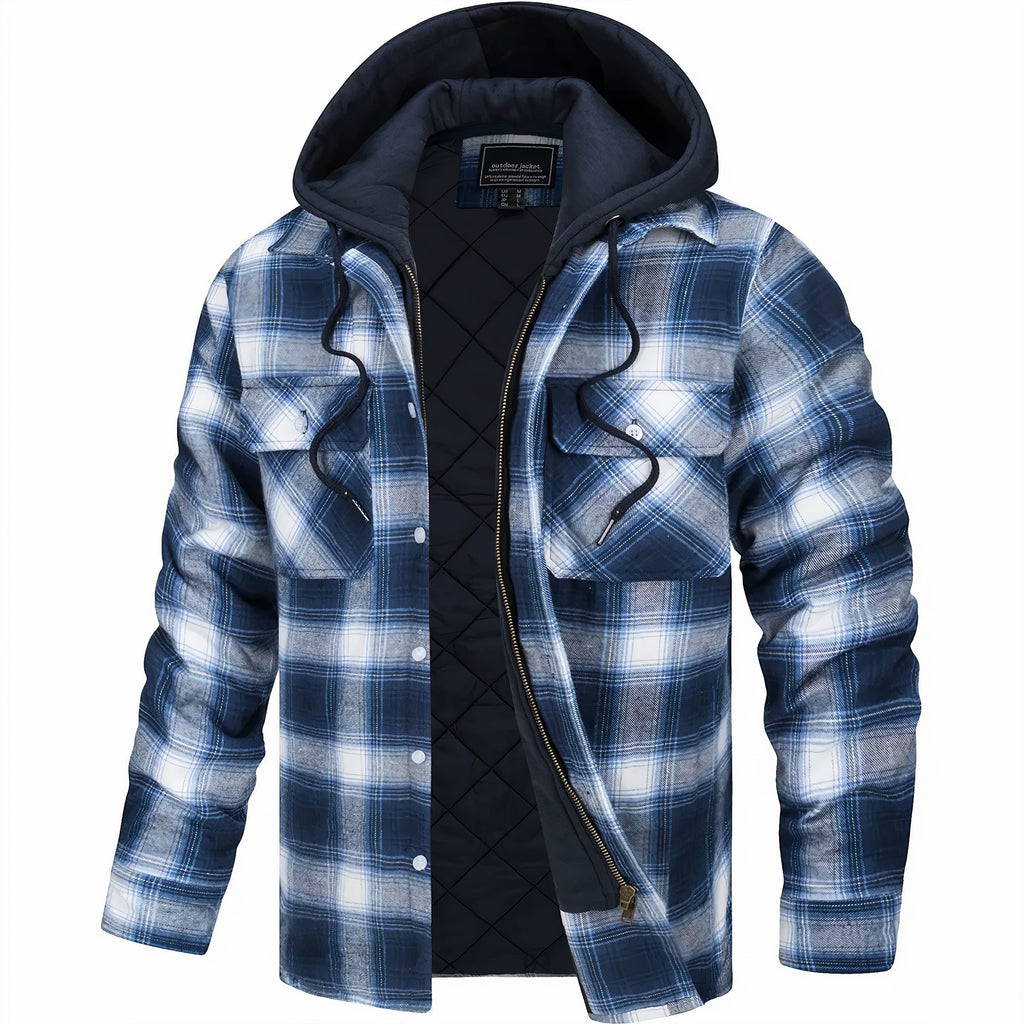 Teo - Chaqueta de cuadros con cremallera