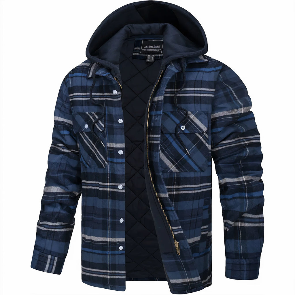 Teo - Chaqueta de cuadros con cremallera