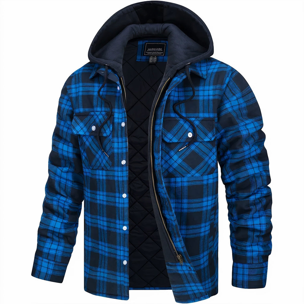 Teo - Chaqueta de cuadros con cremallera